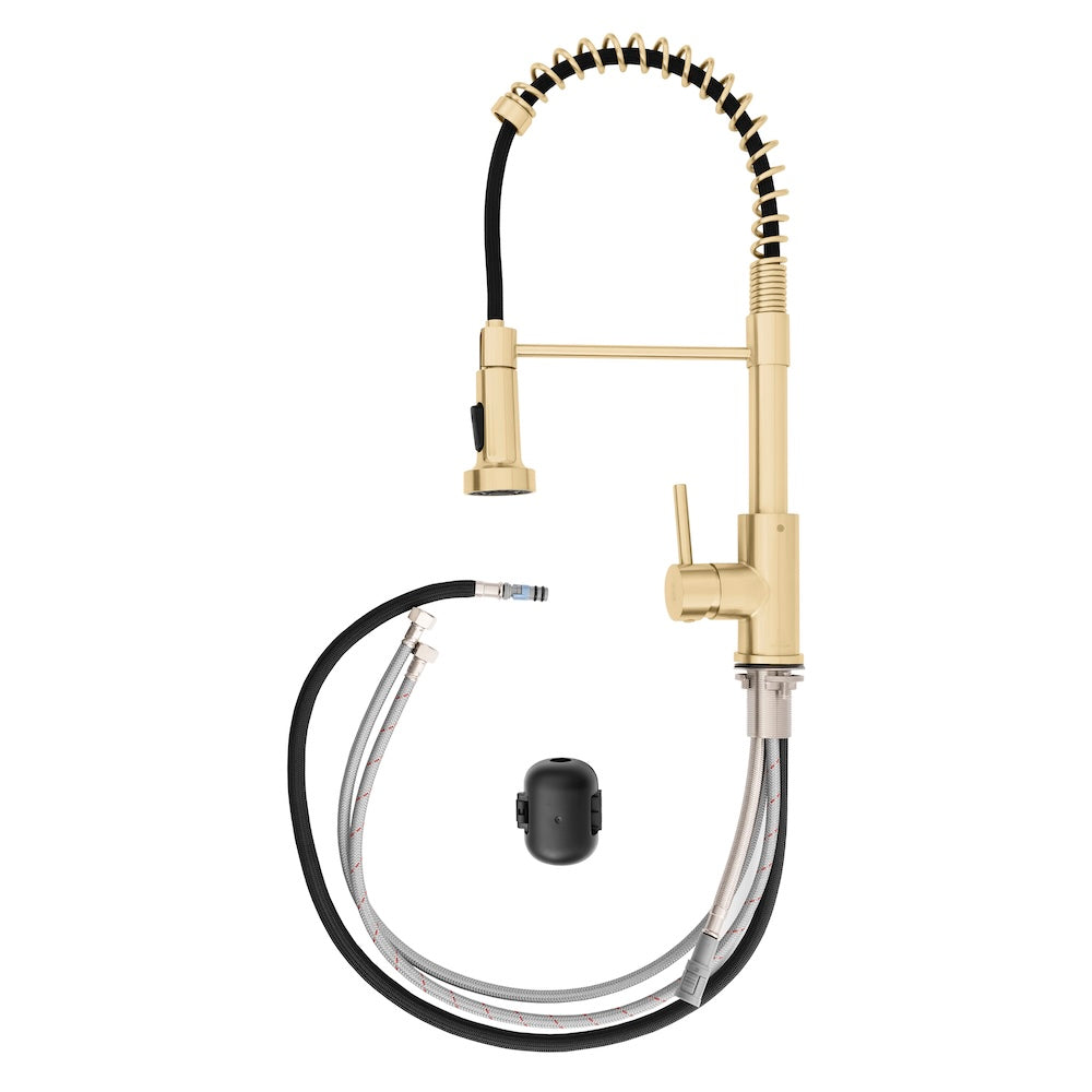 ZLINE Palisades Pull Down Spring Spray Wand Kitchen Faucet in Champagne Bronze (RBCN2-KF-CB) components.