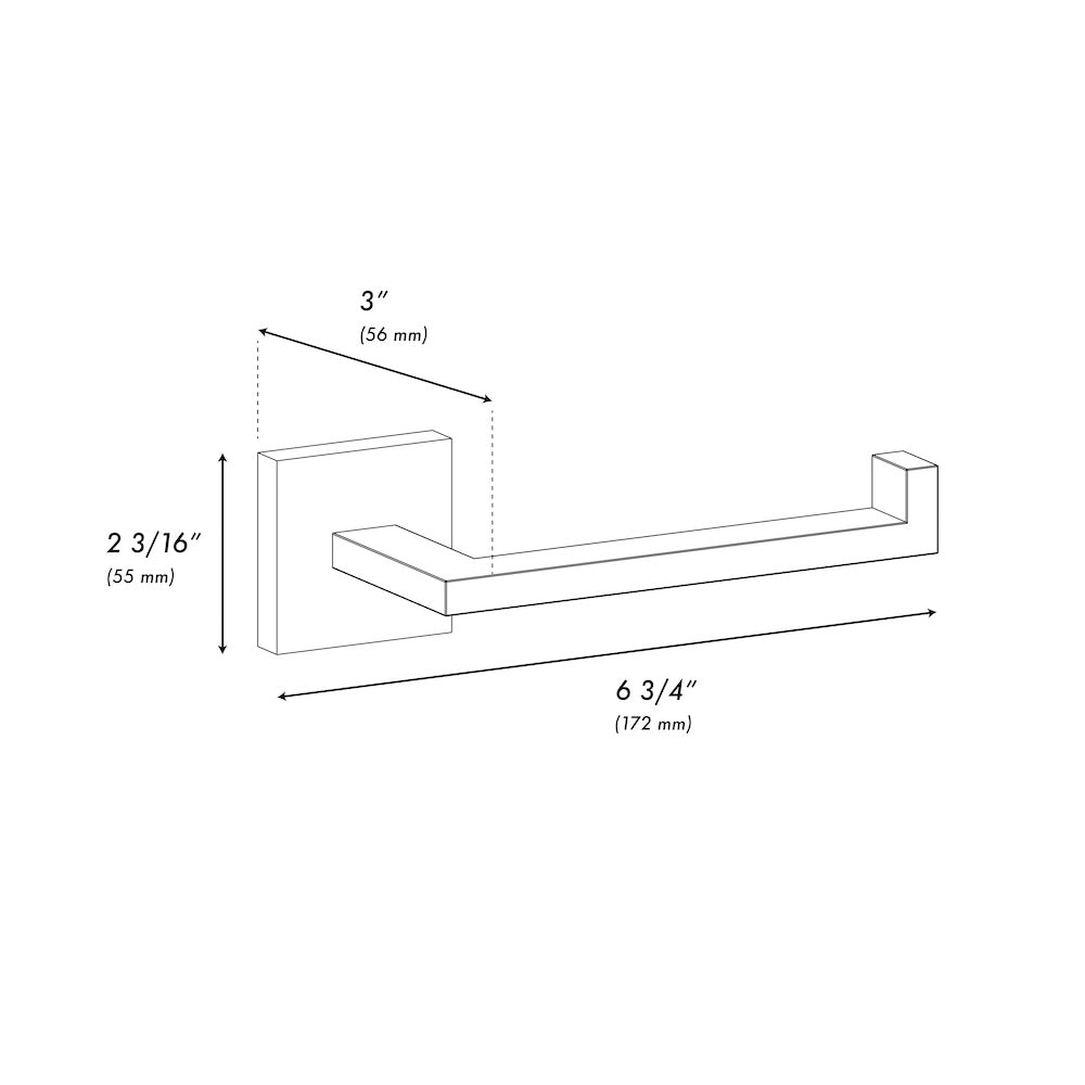 ZLINE Palisades Toilet Paper Holder in Brushed Nickel (RBCN1-TP-BN) dimensional diagram.