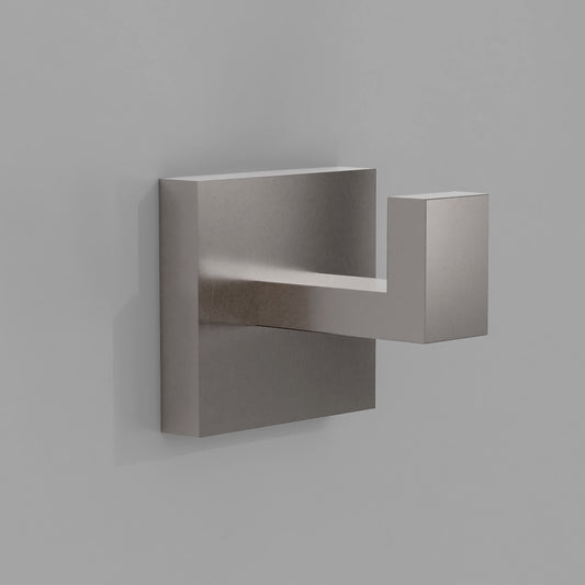 ZLINE Palisades Towel Hook in Brushed Nickel (RBCN1-HK-BN) on a gray wall.