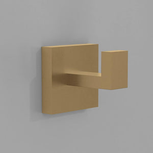 ZLINE Palisades Towel Hook in Champagne Bronze (RBCN1-HK-CB) on a gray wall.