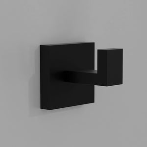 ZLINE Palisades Towel Hook in Matte Black (RBCN1-HK-MB) on a gray wall