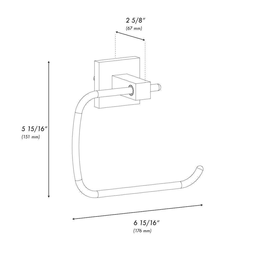 ZLINE Palisades Towel Ring in Champagne Bronze (RBCN1-TRNG-CB) dimensional diagram.