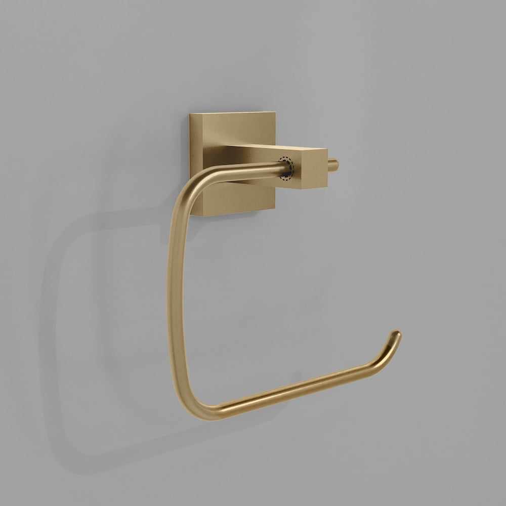 ZLINE Palisades Towel Ring in Champagne Bronze (RBCN1-TRNG-CB) in a luxury bathroom, no towel.