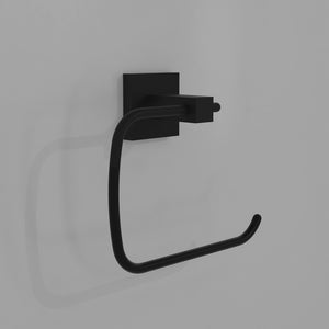 ZLINE Palisades Towel Ring in Matte Black (RBCN1-TRNG-MB) in a luxury bathroom, no towel.
