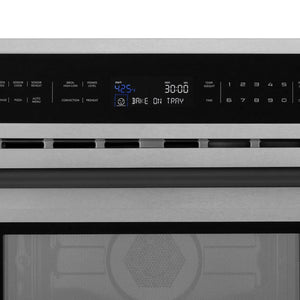ZLINE Autograph Edition 30 in. 1.6 cu ft. Built-in Convection Microwave Oven in Satin Stainless Steel and Matte Black Accents (MWOZ-30-SS-MB)