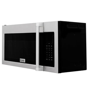ZLINE 30 in. 1.5 cu. ft. Over-The-Range Convection Microwave Oven in Satin Stainless Steel with Traditional Handle and Sensor Cooking (MWO-OTR-H-30-SS) side.