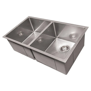 ZLINE 33 in. Anton Undermount Double Bowl Satin Stainless Steel Kitchen Sink with Bottom Grid (SR50D-33S) main image.