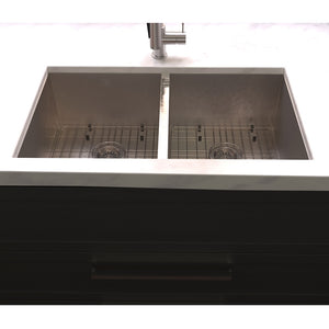 ZLINE 36 in. Anton Undermount Double Bowl Satin Stainless Steel Kitchen Sink with Bottom Grid (SR50D-36S)