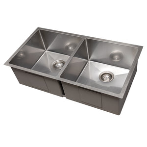 ZLINE 36 in. Anton Undermount Double Bowl Satin Stainless Steel Kitchen Sink with Bottom Grid (SR50D-36S)
