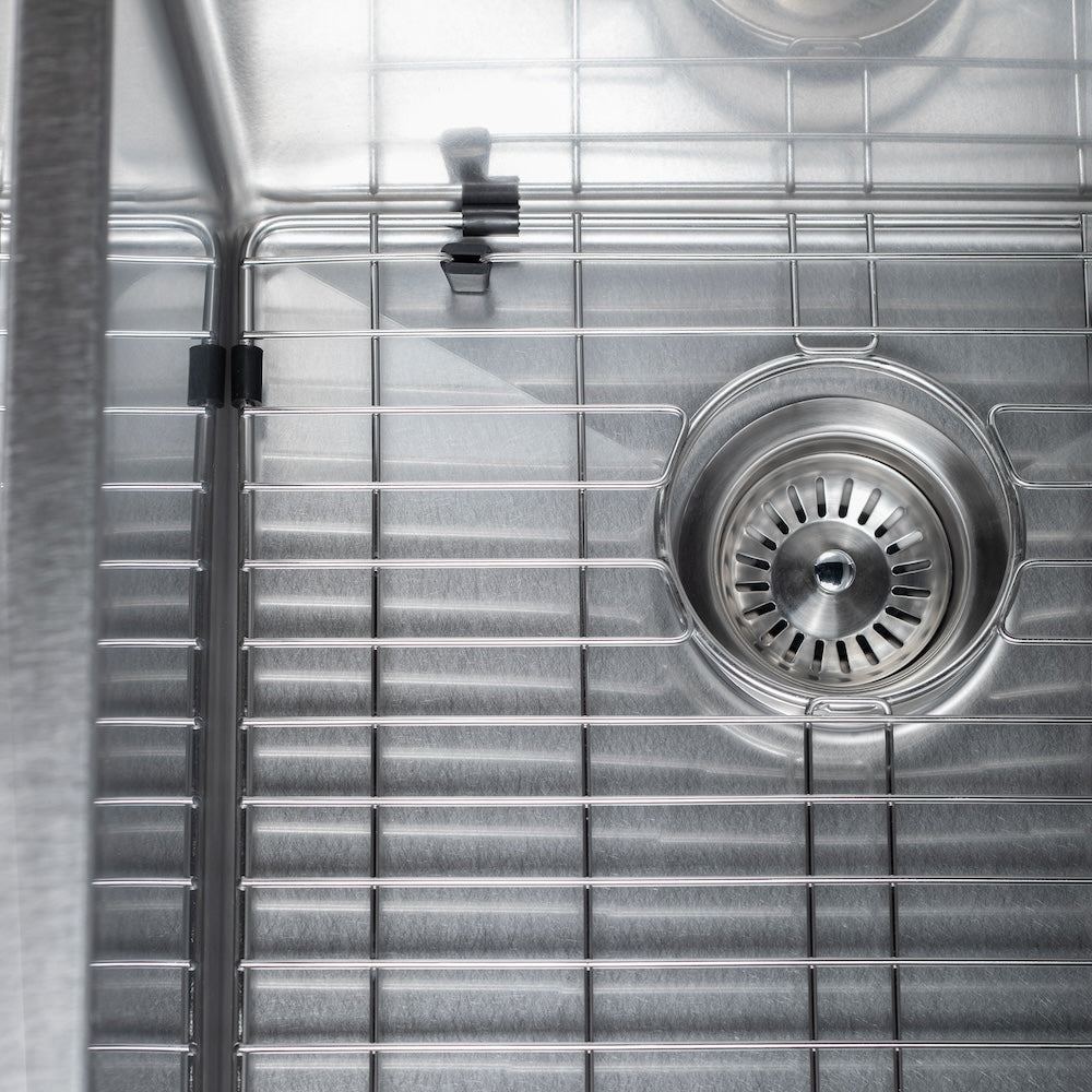 ZLINE 36 in. Chamonix Undermount Double Bowl Satin Stainless Steel Kitchen Sink with Bottom Grid (SR60D-36S)