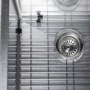 ZLINE 36 in. Chamonix Undermount Double Bowl Satin Stainless Steel Kitchen Sink with Bottom Grid (SR60D-36S)