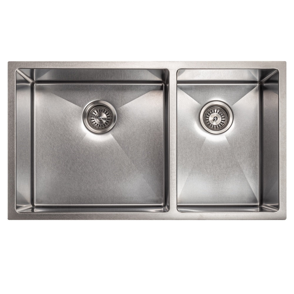 ZLINE 36 in. Chamonix Undermount Double Bowl Satin Stainless Steel Kitchen Sink with Bottom Grid (SR60D-36S)