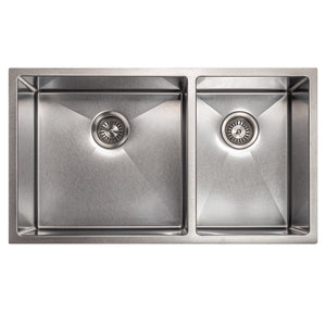 ZLINE 36 in. Chamonix Undermount Double Bowl Satin Stainless Steel Kitchen Sink with Bottom Grid (SR60D-36S)