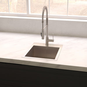 ZLINE 15 in. Donner Topmount Single Bowl Satin Stainless Steel Bar Kitchen Sink (STS-15S)