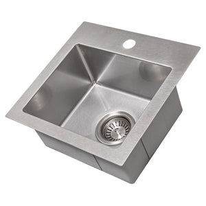 ZLINE 15 in. Donner Topmount Single Bowl Satin Stainless Steel Bar Kitchen Sink (STS-15S)