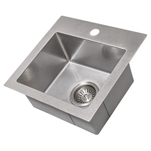 ZLINE 15 in. Donner Topmount Single Bowl Satin Stainless Steel Bar Kitchen Sink (STS-15S) main image.