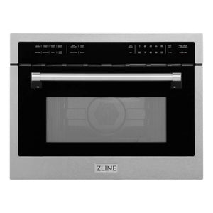 ZLINE 24 in. 1.6 cu ft. Built-in Convection Microwave Oven in Satin Stainless Steel with Speed and Sensor Cooking (MWO-24-SS) main image.