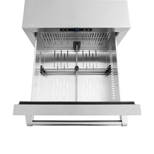 ZLINE 24 in. Touchstone 168 Can Outdoor-Rated Dual Refrigerator Drawer with Satin Stainless Steel Doors (RDSO-SN-24)
