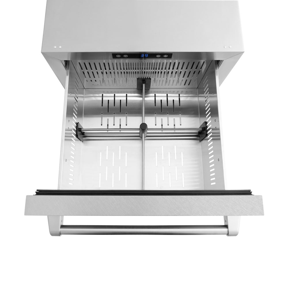 ZLINE 24 in. Touchstone 168 Can Outdoor-Rated Dual Refrigerator Drawer with Satin Stainless Steel Doors (RDSO-SN-24)