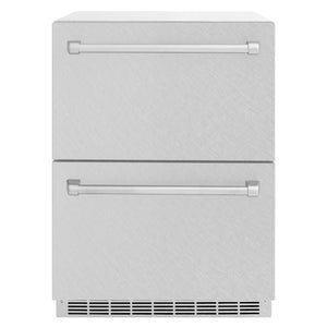 ZLINE 24 in. Touchstone 168 Can Outdoor-Rated Dual Refrigerator Drawer with Satin Stainless Steel Doors (RDSO-SN-24)