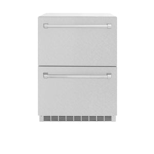 ZLINE 24 in. Touchstone 168 Can Outdoor-Rated Dual Refrigerator Drawer with Satin Stainless Steel Doors (RDSO-SN-24)