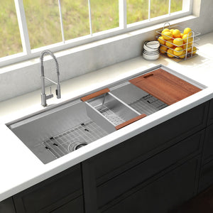 ZLINE 43 in. Garmisch Undermount Single Bowl Satin Stainless Steel Kitchen Sink with Bottom Grid and Accessories (SLS-43S)