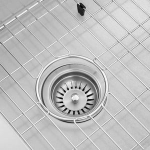 ZLINE 45 in. Garmisch Undermount Single Bowl Satin Stainless Steel Kitchen Sink with Bottom Grid and Accessories (SLS-45S) utility rack.