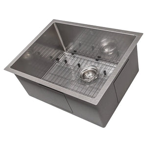 ZLINE 23 in. Meribel Undermount Single Bowl Satin Stainless Steel Kitchen Sink with Bottom Grid (SRS-23S) main image.
