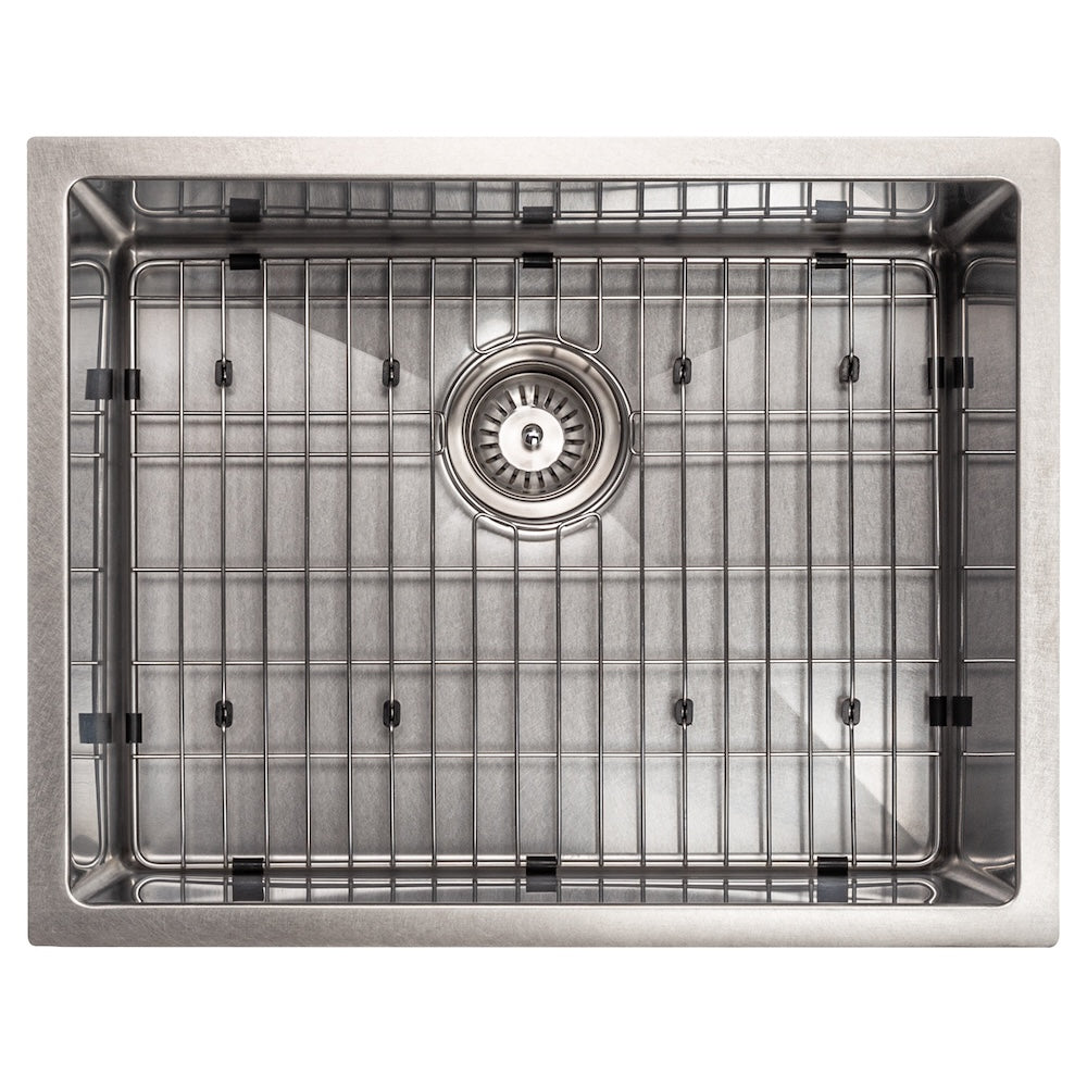 ZLINE 27 in. Meribel Undermount Single Bowl Satin Stainless Steel Kitchen Sink with Bottom Grid (SRS-27S)