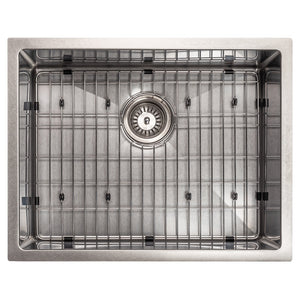 ZLINE 27 in. Meribel Undermount Single Bowl Satin Stainless Steel Kitchen Sink with Bottom Grid (SRS-27S)