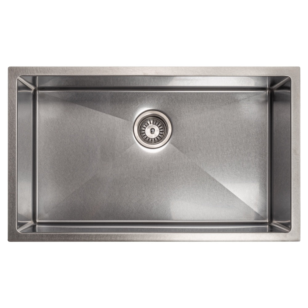 ZLINE 33 in. Meribel Undermount Single Bowl Satin Stainless Steel Kitchen Sink with Bottom Grid (SRS-33S)