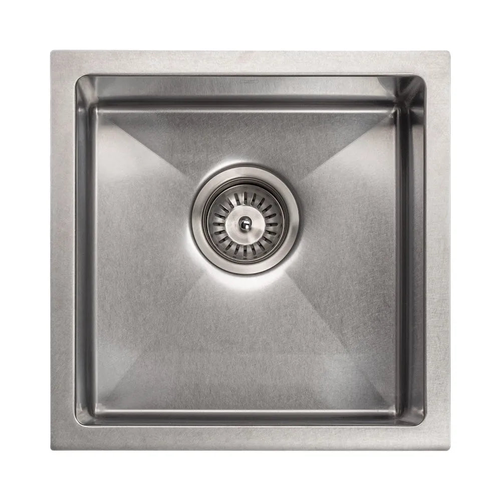 ZLINE 15 in. Boreal Undermount Single Bowl Satin Stainless Steel Bar Kitchen Sink (SUS-15S) overhead view.