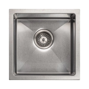 ZLINE 15 in. Boreal Undermount Single Bowl Satin Stainless Steel Bar Kitchen Sink (SUS-15S) overhead view.