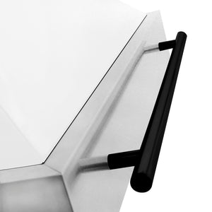 ZLINE Autograph Edition 36 in. Satin Stainless Steel Wall Mount Range Hood with White Matte Shell and Matte Black Handle (8654SNZ-WM36-MB)