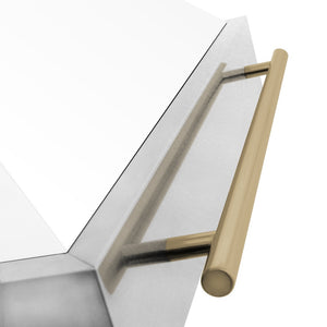 ZLINE Autograph Edition 48 in. Satin Stainless Steel Wall Mount Range Hood with White Matte Shell and Champagne Bronze Handle (8654SNZ-WM48-CB)