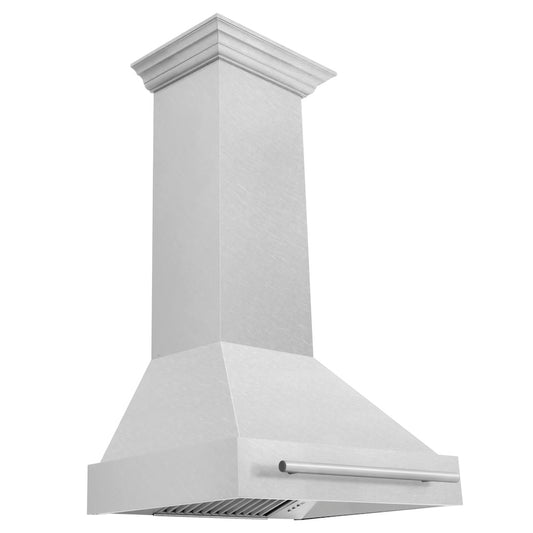 ZLINE 30 in. Satin Stainless Steel Wall Mount Range Hood with Stainless Steel Handle (8654SNX-30)
