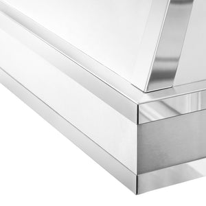 ZLINE 36 in. Designer Series Ducted Wall Mount Range Hood in Satin Stainless Steel with Mirror Accents (655MR-36)