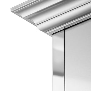 ZLINE 36 in. Designer Series Ducted Wall Mount Range Hood in Satin Stainless Steel with Mirror Accents (655MR-36)