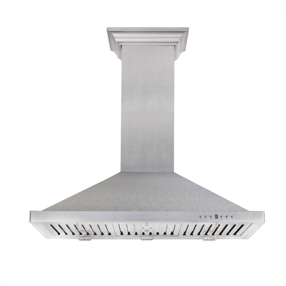 ZLINE 48 in. Designer Series Satin Stainless Steel Convertible Vent Wall Mount Range Hood (8KBS-48) under.