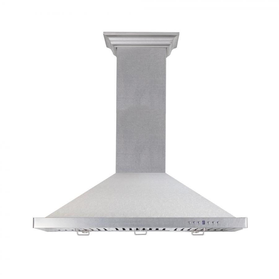 ZLINE 30 in. Designer Series Satin Stainless Steel Convertible Vent Wall Mount Range Hood (8KBS-30) front.