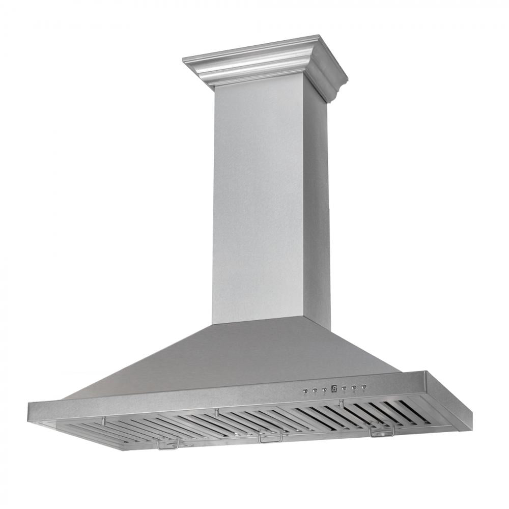 ZLINE 36 in. Designer Series Satin Stainless Steel Convertible Vent Wall Mount Range Hood (8KBS-36)