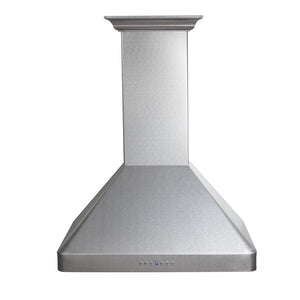 ZLINE 36 in. Ducted Wall Mount Range Hood in Satin Stainless Steel (8KF2S-36) front.