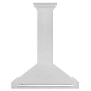 ZLINE 36 in. Convertible Satin Stainless Steel Wall Mount Range Hood with Stainless Steel Handle (KB4SNX-36) front.