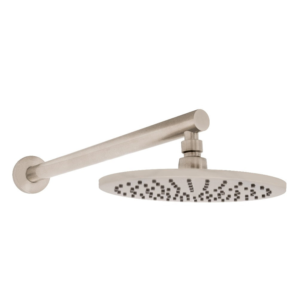 ZLINE El Dorado Shower Faucet in Brushed Nickel (ELD-SHF-BN) under rain fall shower head.