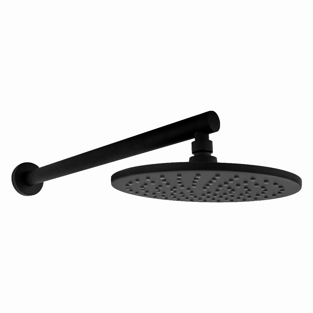 ZLINE El Dorado Rain Shower Faucet in Matte Black (ELD-SHF-MB) under rain fall shower head.