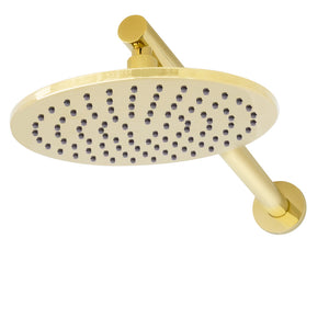 ZLINE El Dorado Rainfall Shower Faucet in Polished Gold (ELD-SHF-PG) close-up, under.