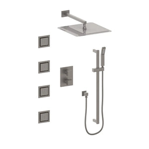 ZLINE Crystal Bay Thermostatic Shower System with Body Jets in Brushed Nickel (CBY-SHS-T3-BN) main image.