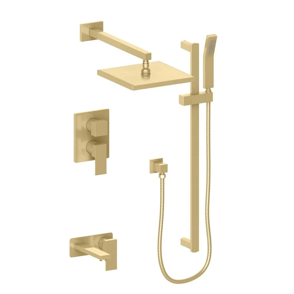 ZLINE Autograph Edition Bliss Rainfall Shower System with 16 in. Oversized Shower Head in Champagne Bronze (BLS-SHS16-CB) main image.