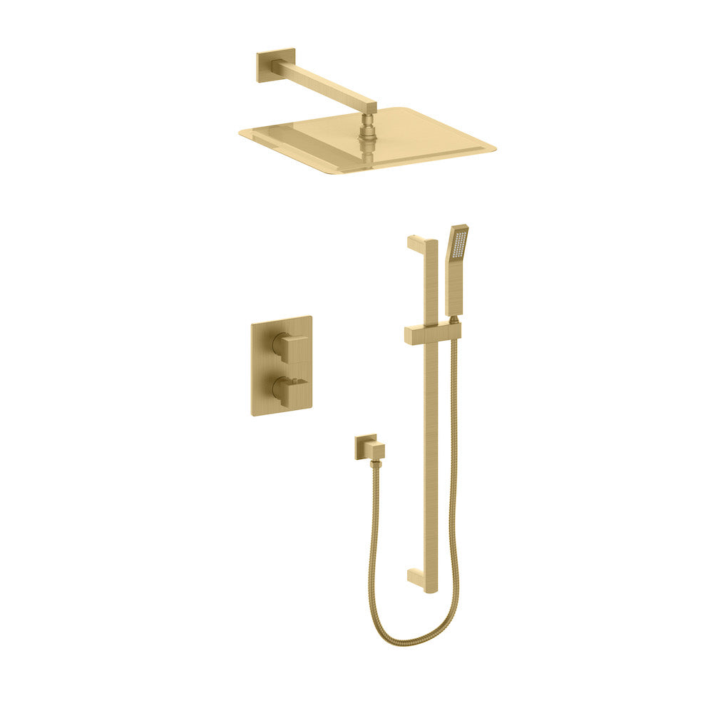 ZLINE Crystal Bay Thermostatic Shower System in Champagne Bronze (CBY-SHS-T2-CB)