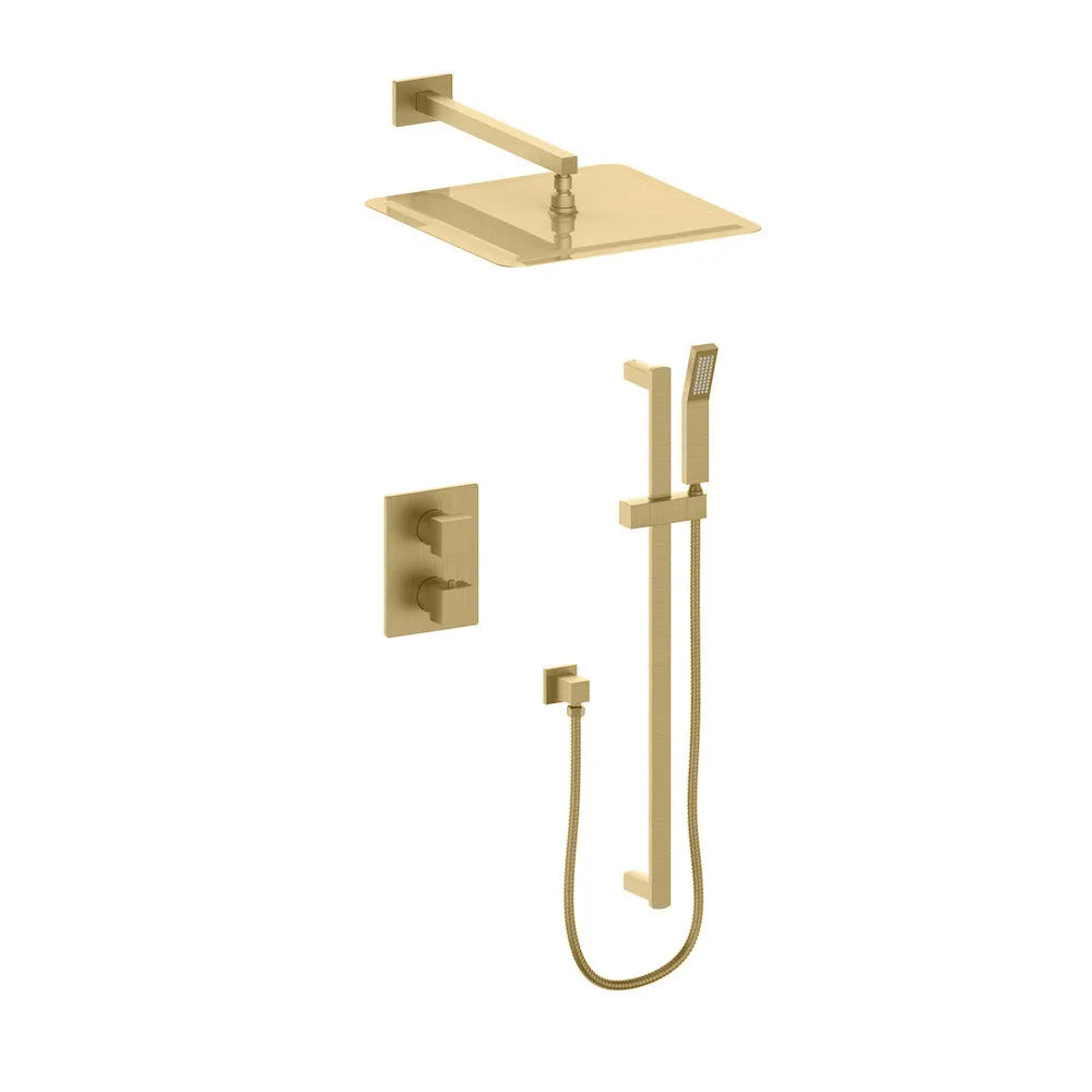 ZLINE Autograph Edition Crystal Bay Thermostatic Shower System in Champagne Bronze (CBY-SHS-T2-CB) main image.